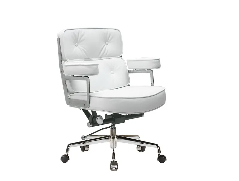White Eames style ES104 lobby executive office chair front view