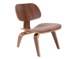 Walnut Eames LCW plywood chair front view