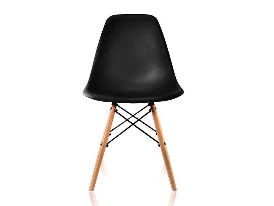 Eames Style DSW Black Dining Chairs - Set of 4 Replica - Image 2