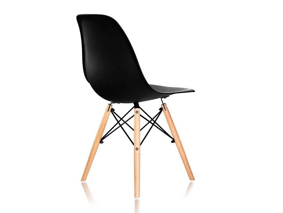 Eames Style DSW Black Dining Chairs - Set of 4 Replica - Image 3