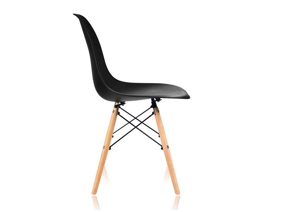 Eames Style DSW Black Dining Chairs - Set of 4 Replica - Image 4