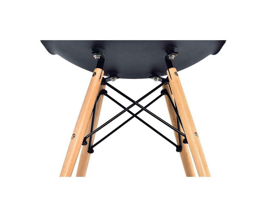 Eames Style DSW Black Dining Chairs - Set of 4 Replica - Image 5