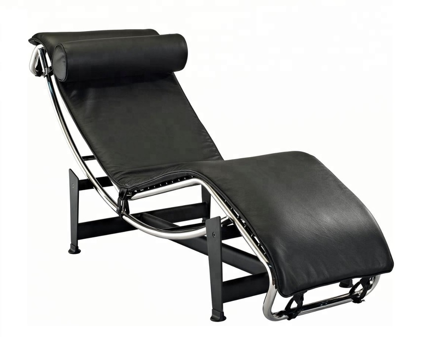 LC4 Chaise Longue Replica Black Leather Reproduction