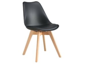 Black tulip dining chair set of 2 front view