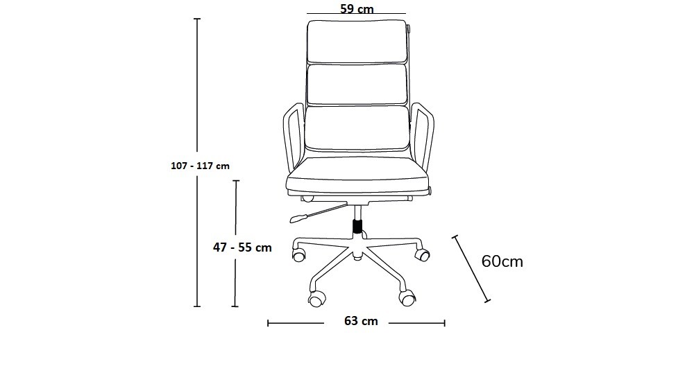 Eames Style EA219 Soft Pad High Back Office Chair Replica – Black Leather - Image 10