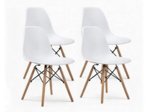 Eames Style DSW White Dining Chairs - Set of 4 Replica