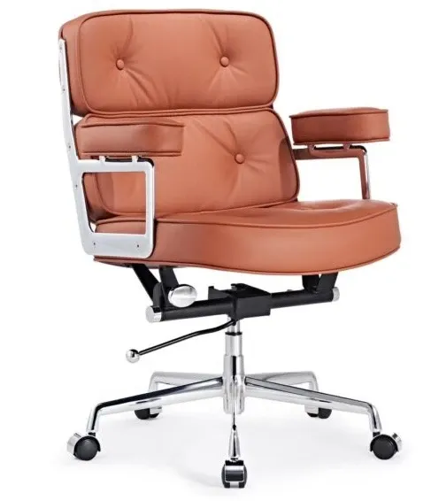 Eames Replica ES104 Tan Brown Leather Lobby Office Chair
