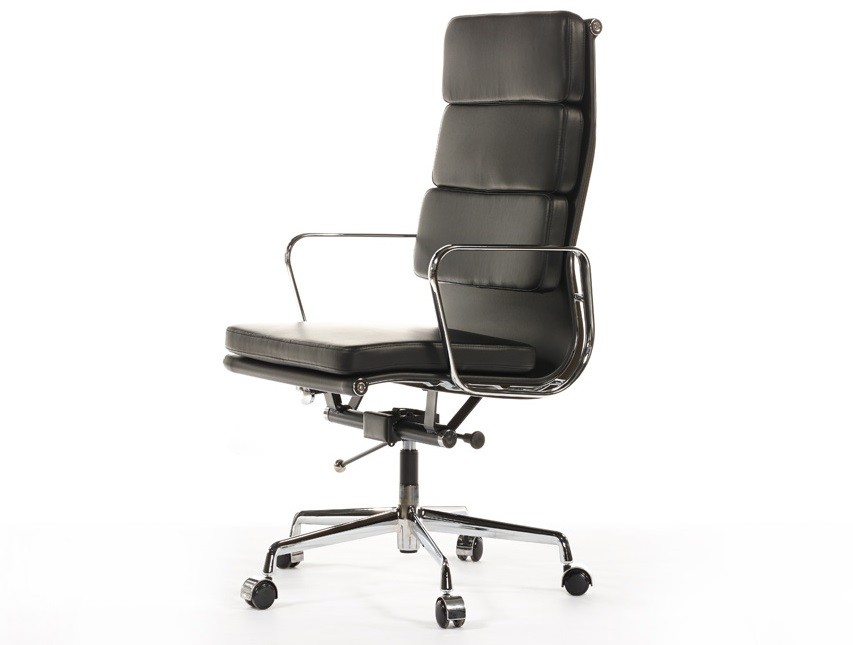 Eames Style EA219 Soft Pad High Back Office Chair Replica – Black Leather - Image 3