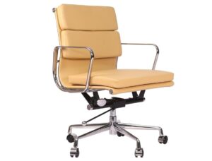 Charles Eames Soft Pad Office Chair Replica EA217 – Low Back Camel Leather in modern European office