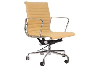 Camel Eames style EA117 leather office chair replica low back front view